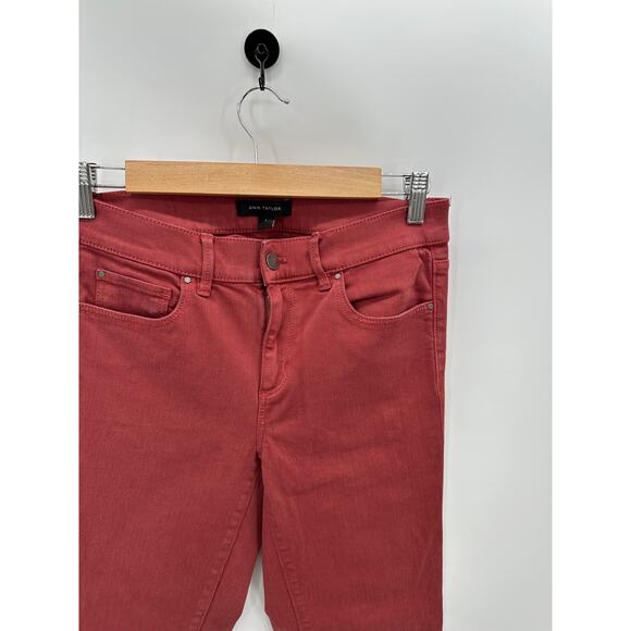 Ann Taylor Performance Red Cotton Blend Stretch Skinny Jeans Women's Size 2 - Picture 4 of 8